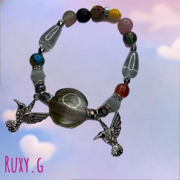 Silver Hummingbird Charm Bracelet - Picture 9 of 10